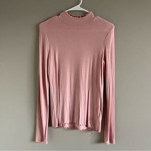 women’s ribbed mock long sleeve top